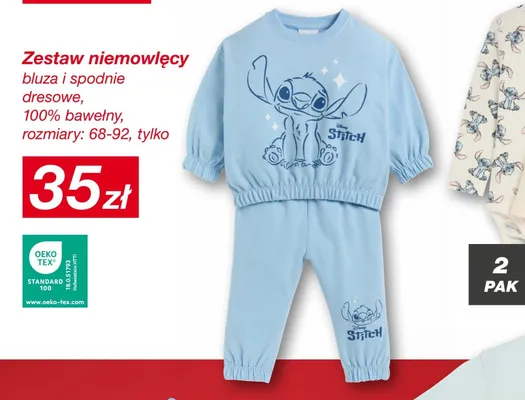 Zestaw niemowlęcy bluza i spodnie dresowe Stitch promocja w KiK
