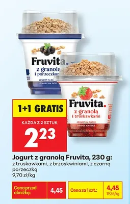 Jogurt z granolą Fruvita z brzoskwiniami promocja w Biedronka