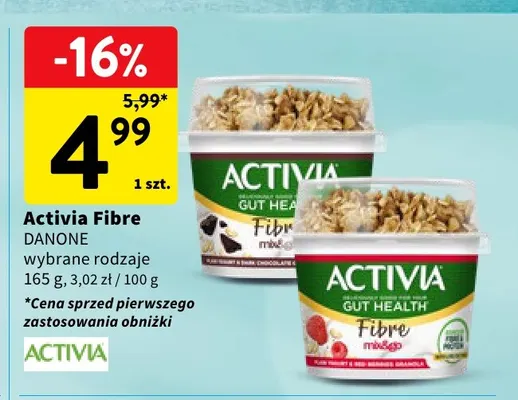 Jogurt Activia Fibre z czekoladą Danone promocja w Intermarche
