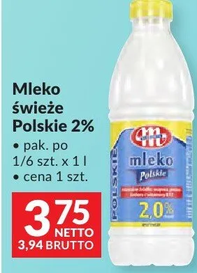 Mleko świeże Polskie 2% promocja w Makro
