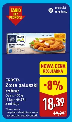 Złote paluszki rybne z mintaja Frosta promocja w Aldi