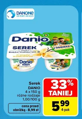 Serek Danio 4-pak promocja w Carrefour Market