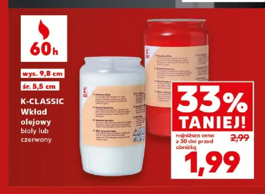 Wkład olejowy biały K-Classic promocja w Kaufland