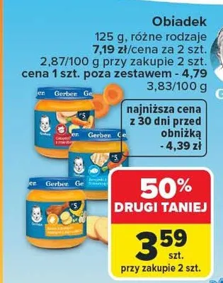 Obiadek delikatne jarzynki z królikiem Gerber promocja w Carrefour
