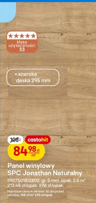 Panel winylowy SPC Jonathan Naturalny promocja w Castorama