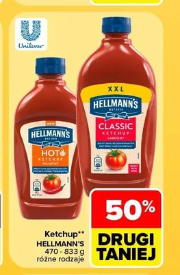 Ketchup łagodny Classic Hellmann's promocja w Carrefour