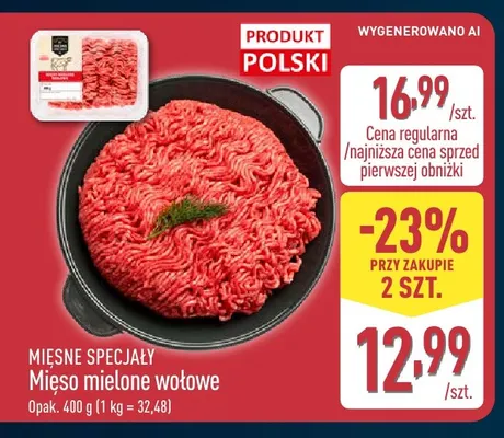 Mięso mielone wołowe Mięsne Specjały promocja w Aldi