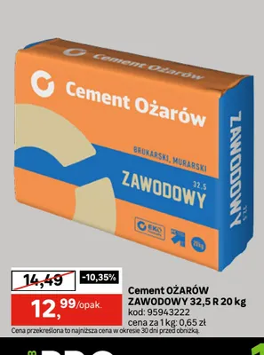 Cement Ożarów Zawodowy 32,5 R promocja w Leroy Merlin