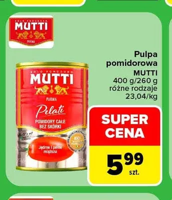 Pulpa pomidorowa Mutti promocja w Carrefour