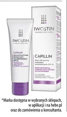 Capilin krem intensywnie redukujący zaczerwienienia do twarzy z SPF20 promocja w Hebe