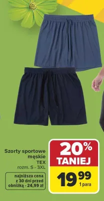 Szorty sportowe męskie promocja w Carrefour