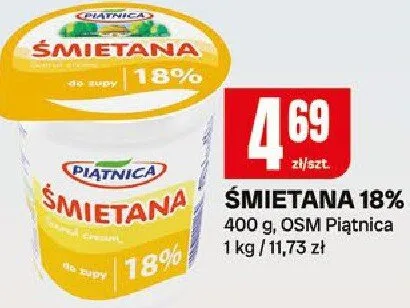 Śmietana 18% promocja w Chorten