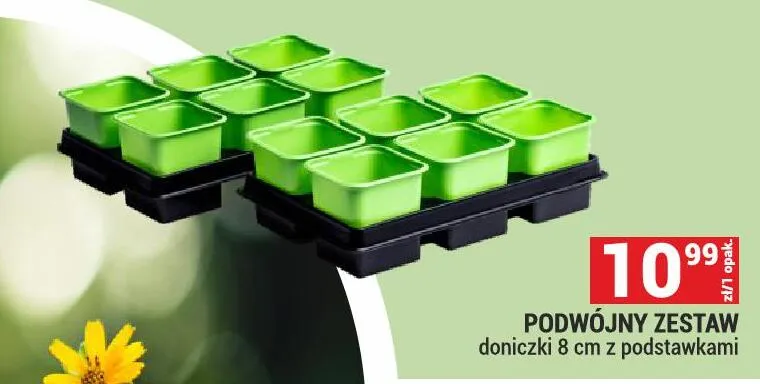 Podwójny zestaw doniczki 8 cm z podstawkami promocja w Merkury Market
