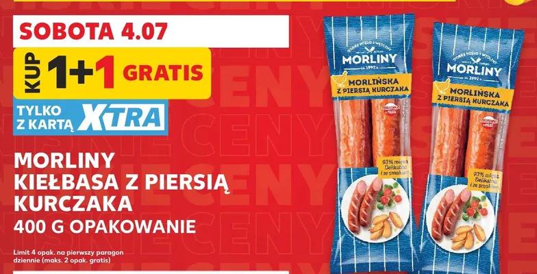 Kiełbasa z piersią kurczaka Morlińska Morliny promocja w Kaufland