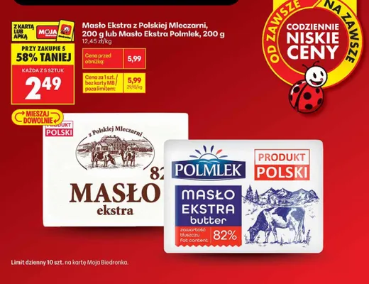 Masło ekstra z Polskiej Mleczarni promocja w Biedronka