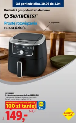 Frytkownica beztłuszczowa Air Fryer, 2000 W, 3,6 L promocja w Lidl