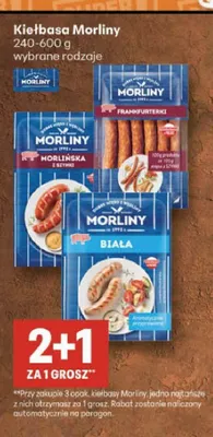 Kiełbasa Frankfurterki Morliny promocja w Delikatesy Centrum