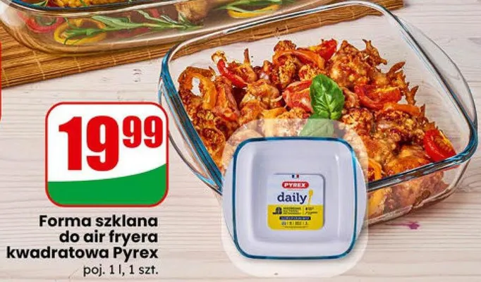 Forma szklana do air fryera kwadratowa promocja w Dino