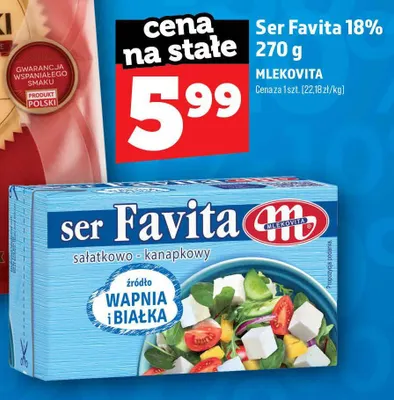 Ser Favita Mlekovita 18% promocja w TOPAZ