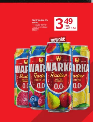 Piwo bezalkoholowe Warka Radler Owoce Leśne promocja w Selgros