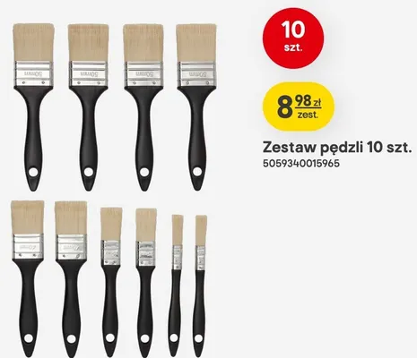Zestaw pędzli 10-pak promocja w Castorama