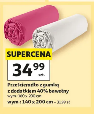Prześcieradło z gumką z dodatkiem 40% bawełny 160x200cm promocja w Auchan