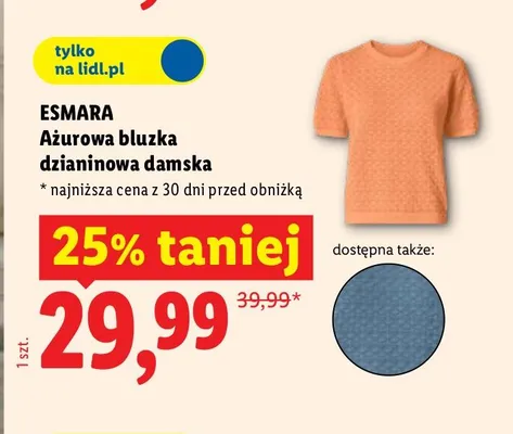 Ażurowa bluzka dzianinowa damska Esmara promocja w Lidl