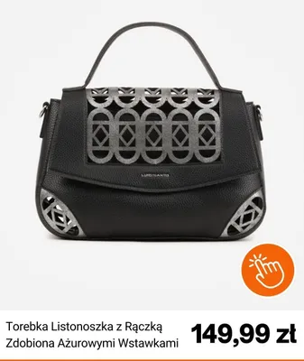 Torebka listonoszka z rączką zdobiona ażurowymi wstawkami Luigisanto promocja w Born2be
