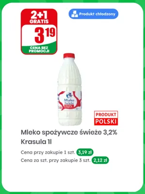Mleko spożywcze świeże 3,2% Krasula promocja w Dino