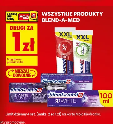Pasta do zębów Blend-a-med 3D White Classic Fresh promocja w Biedronka