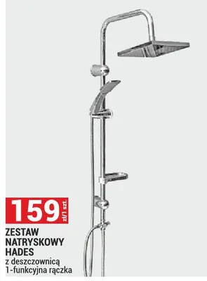 Zestaw natryskowy HADES z deszczownicą 1-funkcyjna ręczka promocja w Merkury Market