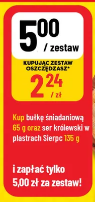 Zestaw bułka śniadaniowa i ser Królewski w plastrach Sierpc promocja w POLOmarket