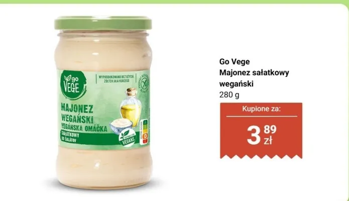 Majonez sałatkowy wegański promocja w Biedronka