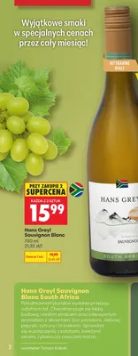 Wino białe wytrawne Hans Greyl Sauvignon Blanc promocja w Biedronka