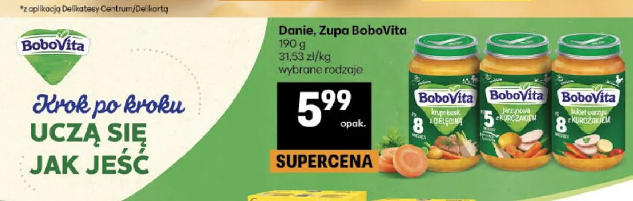 Zupa jarzynowa z kurczakiem BoboVita promocja w Delikatesy Centrum