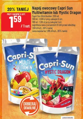 Napój owocowy Capri Sun Multivitamin lub Mystic Dragon promocja w POLOmarket