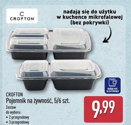 Pojemnik na żywność 3-przegrodowy CROFTON 5/6szt. promocja w Aldi