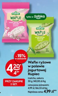 Wafle ryżowe w polewie jogurtowej matcha, sakura promocja w Żabka