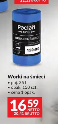 Worki na śmieci Paclan Expert 35 l promocja w Makro