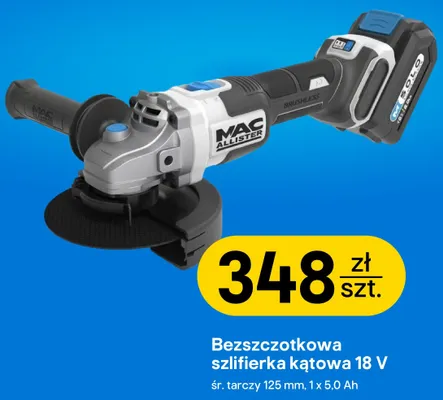 Bezszczotkowa szlifierka kątowa Mac Allister promocja w Castorama