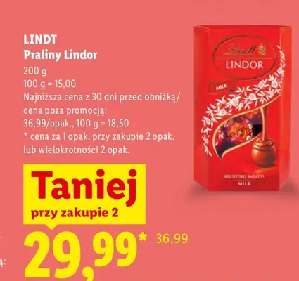 Praliny Lindor Lindt promocja w Lidl