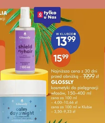 Kosmetyki do pielęgnacji włosów Glossly promocja w Super-Pharm