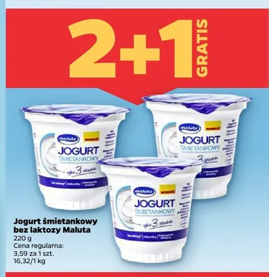 Jogurt śmietankowy bez laktozy Maluta promocja w Netto