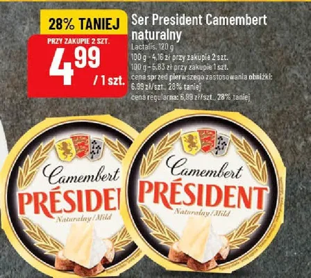 Ser President Camembert naturalny promocja w POLOmarket