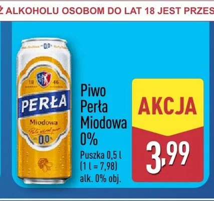 Piwo bezalkoholowe Perła Miodowa promocja w Aldi