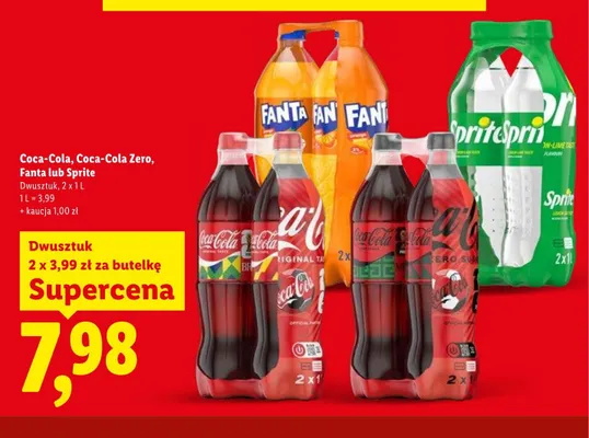 Napój gazowany Sprite 2-pak 1l promocja w Lidl