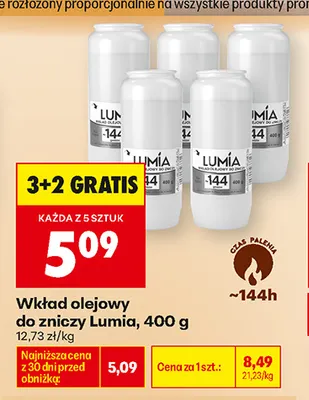 Wkład olejowy do zniczy Lumia promocja w Biedronka