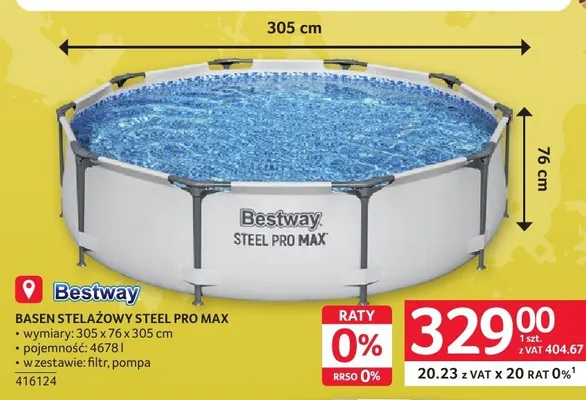 Basen stelażowy Bestway Steel Pro Max promocja w Selgros