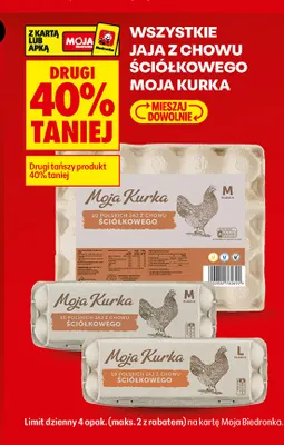 Jajka kurze z chowu ściółkowego M Moja Kurka promocja w Biedronka