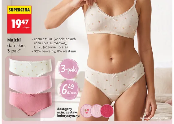 Majtki damskie Clevé 3-pak promocja w Biedronka